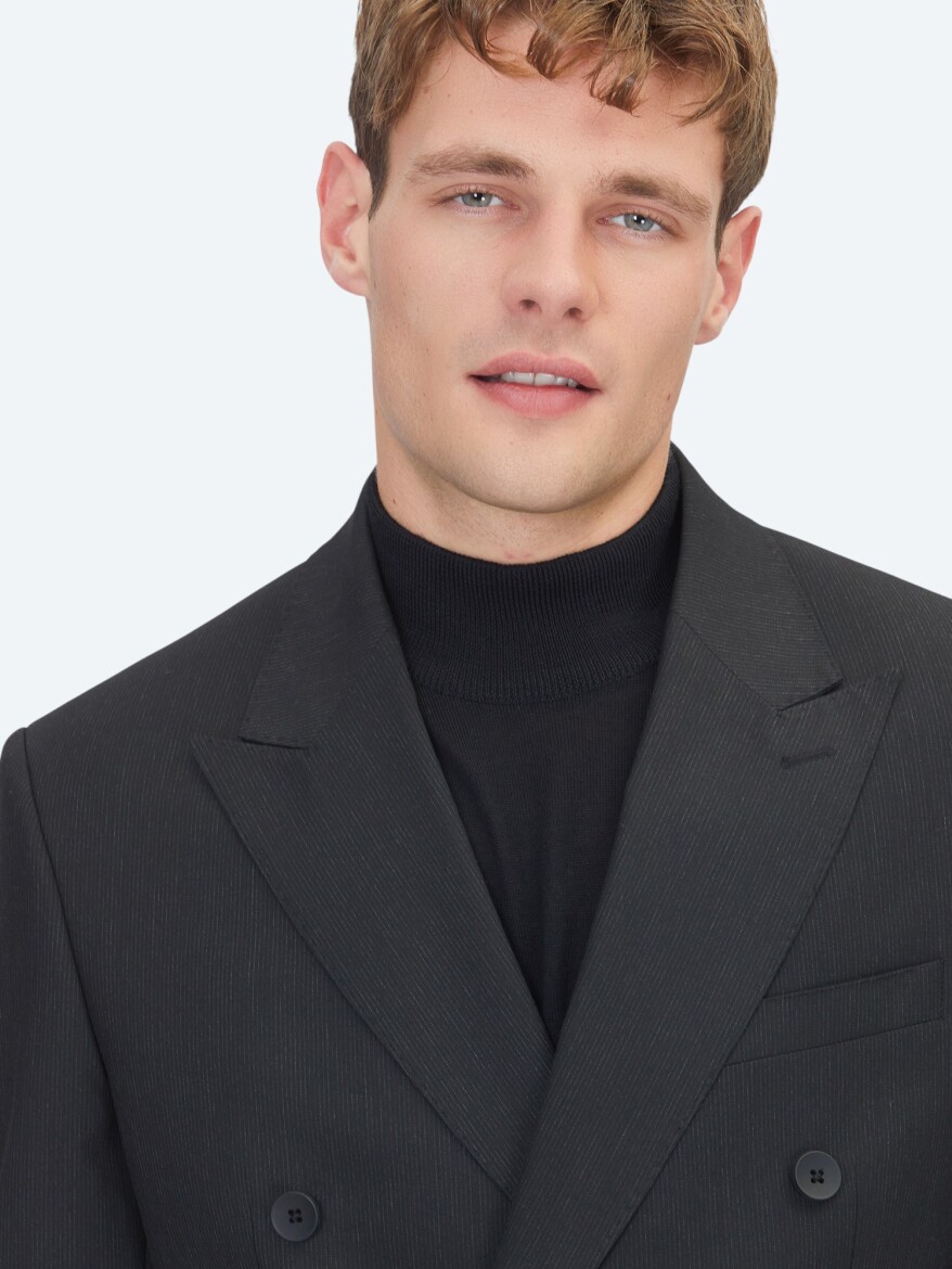 Black Micro Modern Fit Suit - 4