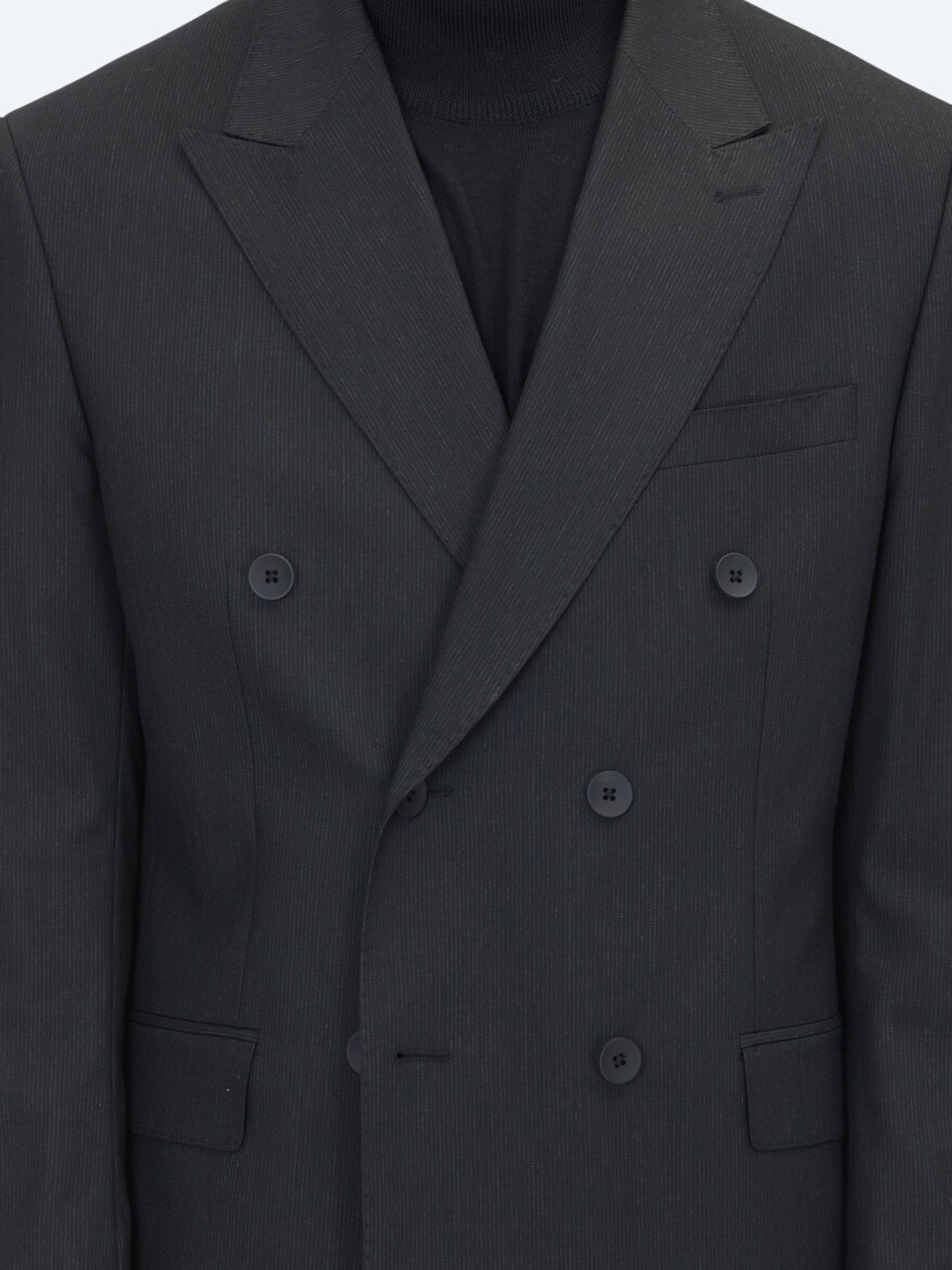 Black Micro Modern Fit Suit - 5