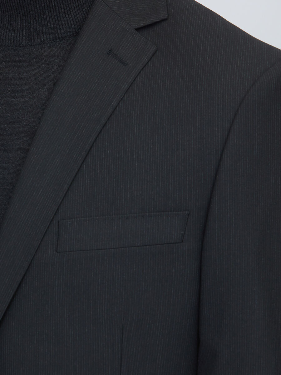 Black Micro Regular Fit Suit - 4