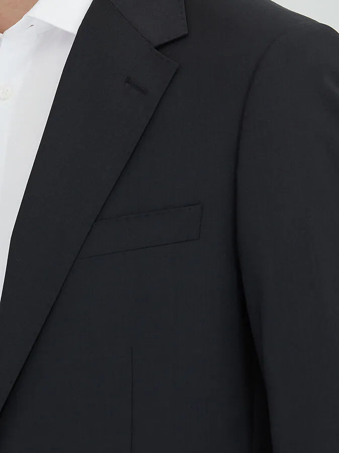 Black Micro Wool Blended Suit - 4