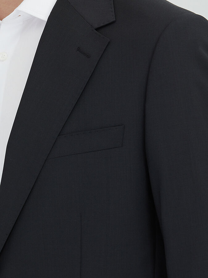 Black Micro Wool Blended Suit - 4