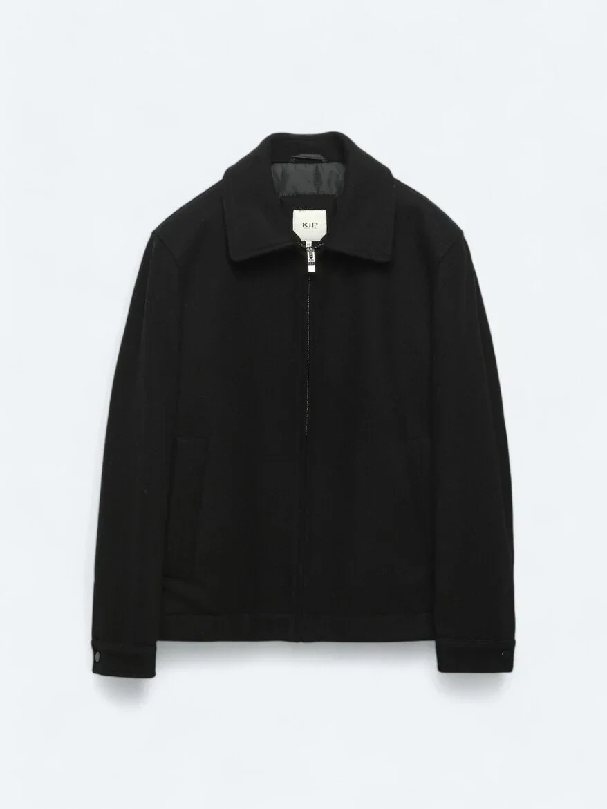 Black Oversize Fit Round Collar Casual Knitting Coat - 8