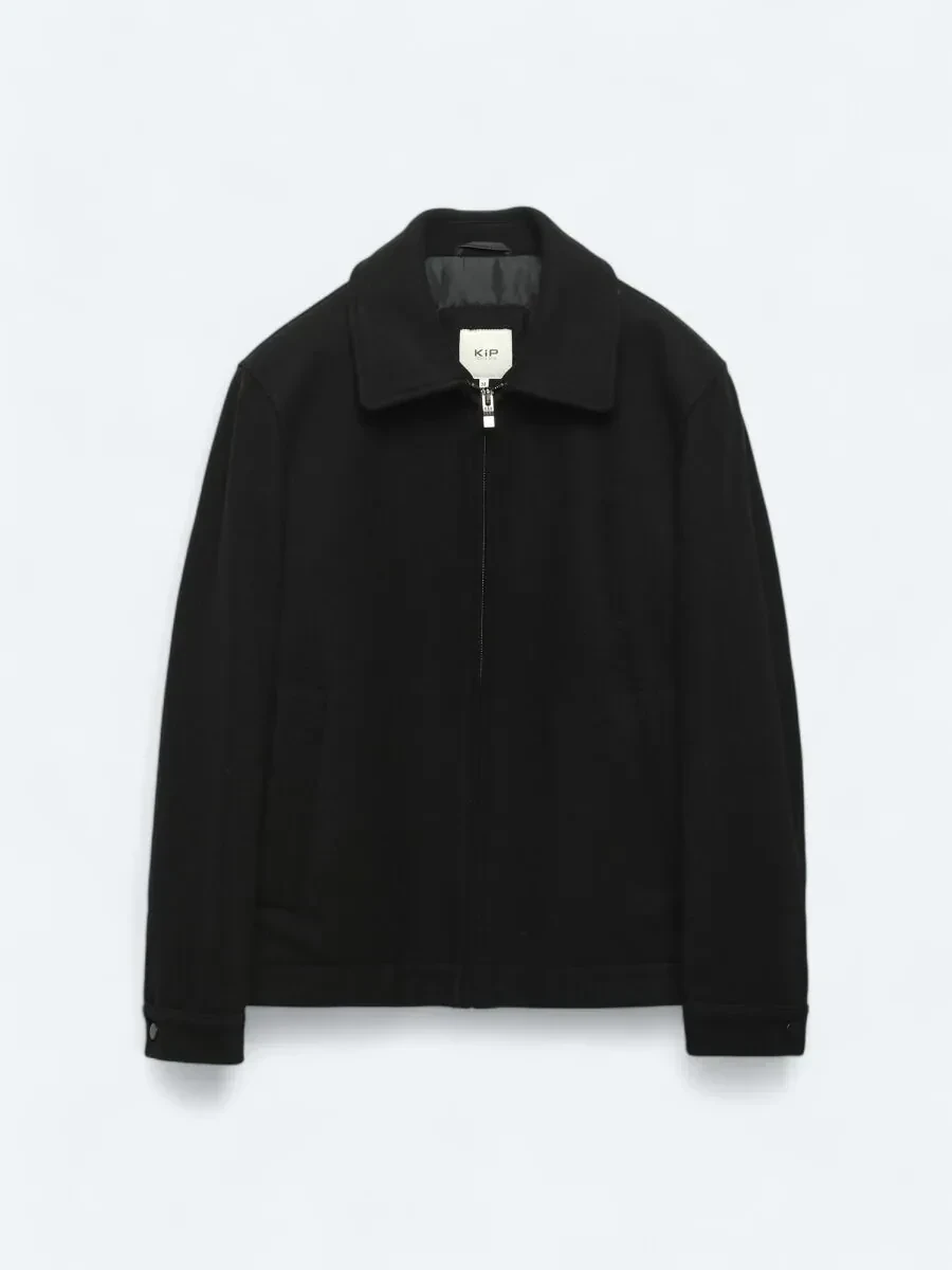 Black Oversize Fit Round Collar Casual Knitting Coat - 8