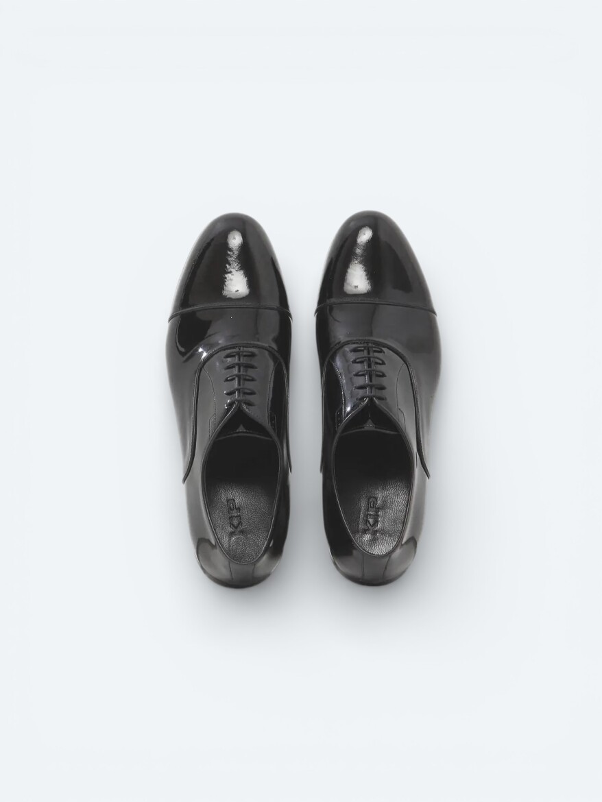 Black Patent Leather Classical Dress Shoes - 5