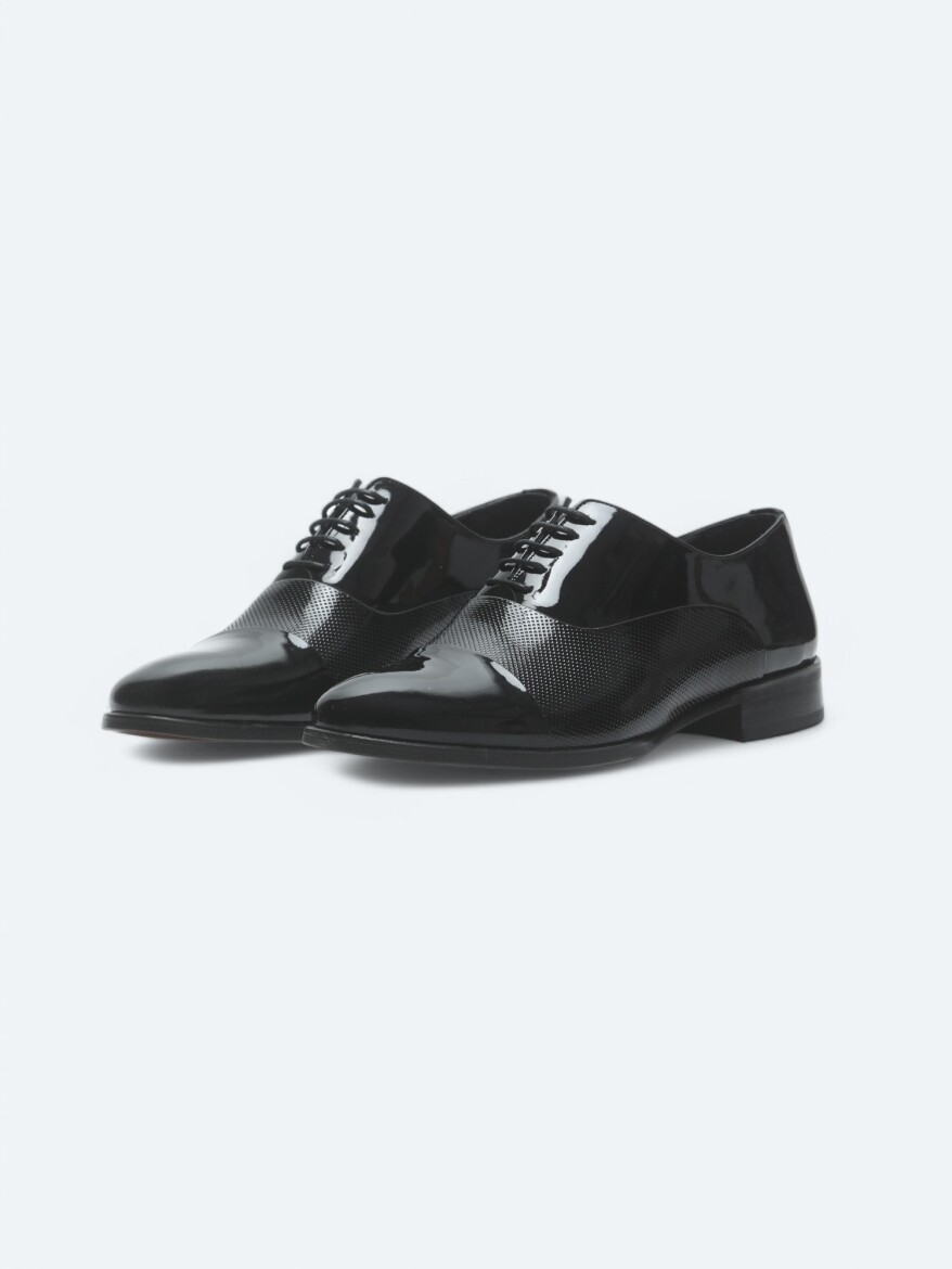 Black Patent Leather Classical Dress Shoes - 2