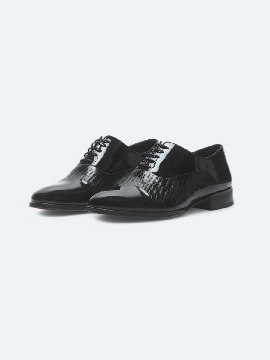 Black Patent Leather Classical Dress Shoes - 2