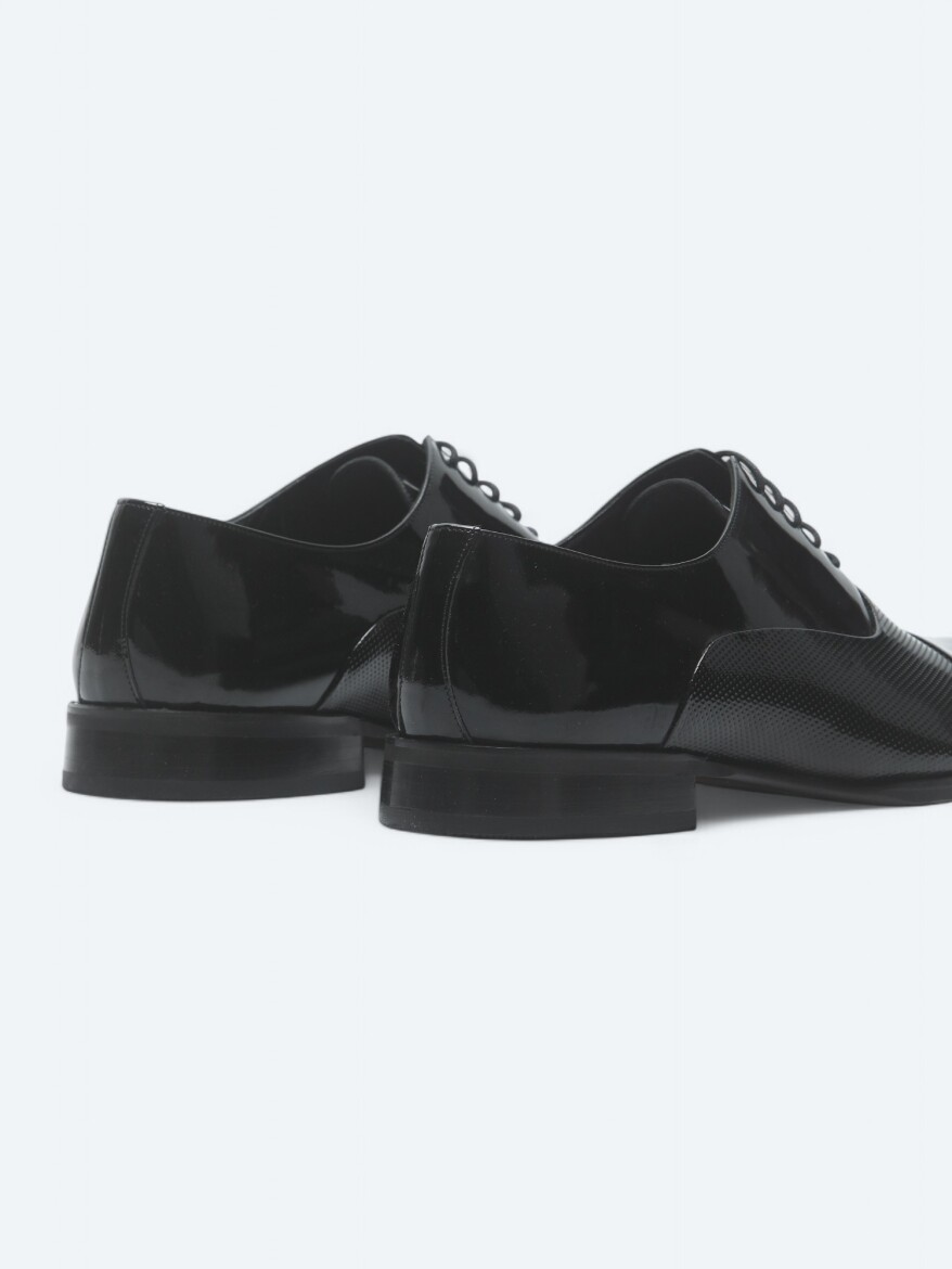 Black Patent Leather Classical Dress Shoes - 5