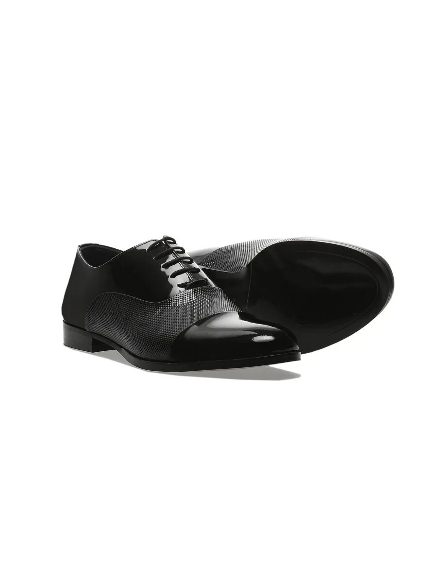 Black Patent Leather Classical Dress Shoes - 3