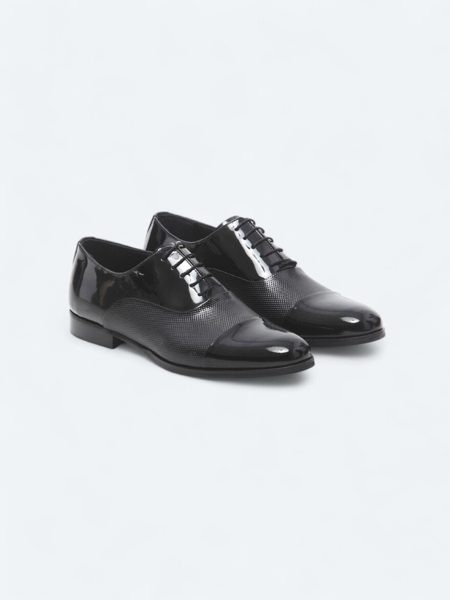 Black Patent Leather Classical Dress Shoes - 2