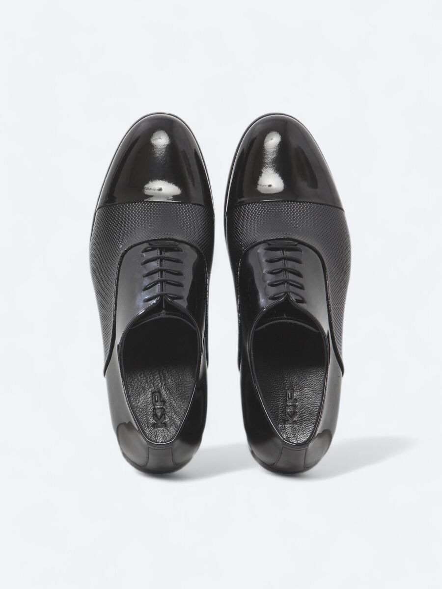 Black Patent Leather Classical Dress Shoes - 5