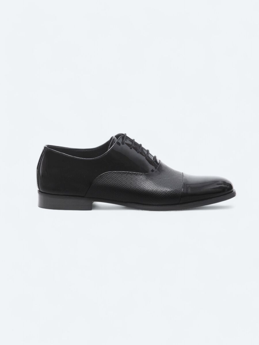 Black Patent Leather Classical Dress Shoes - 1