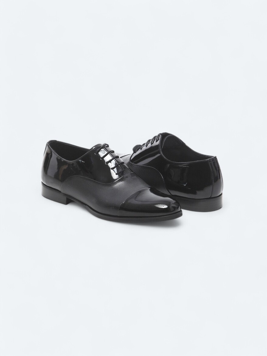 Black Patent Leather Classical Dress Shoes - 3