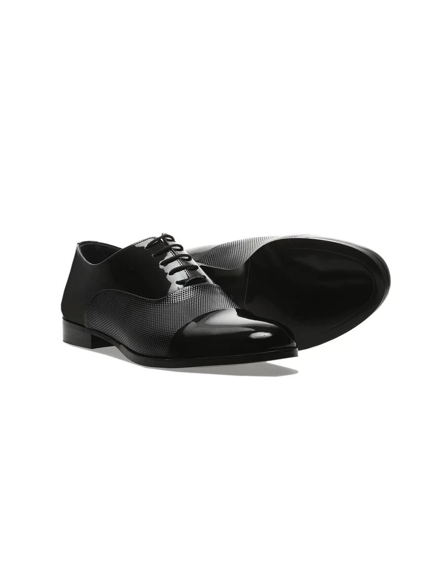 Black Patent Leather Classical Dress Shoes - 3