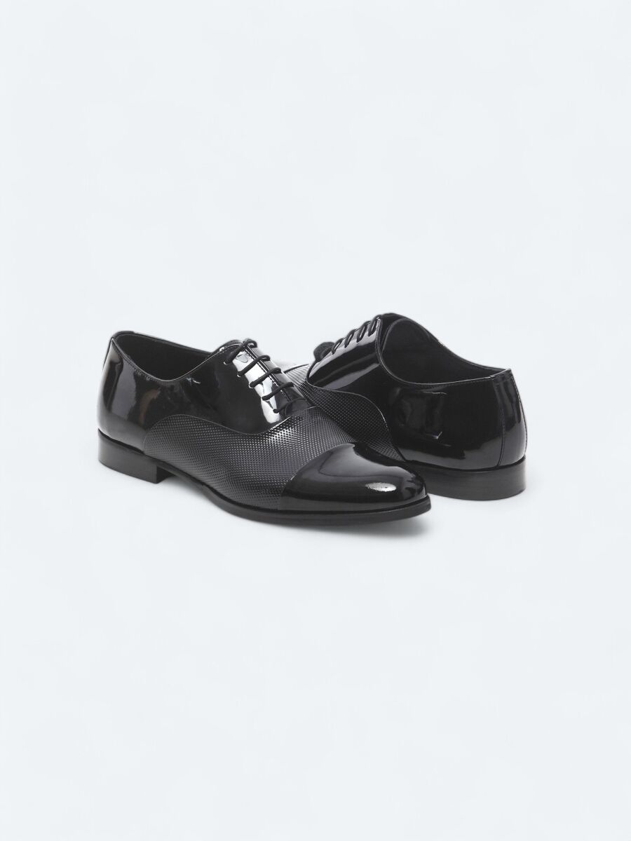 Black Patent Leather Classical Dress Shoes - 3