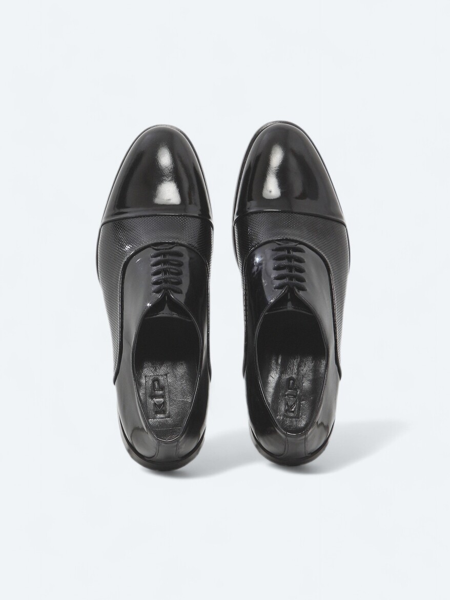 Black Patent Leather Classical Dress Shoes - 5