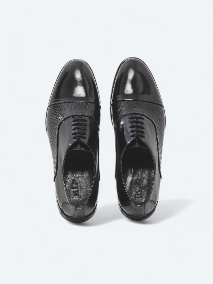 Black Patent Leather Classical Dress Shoes - 5