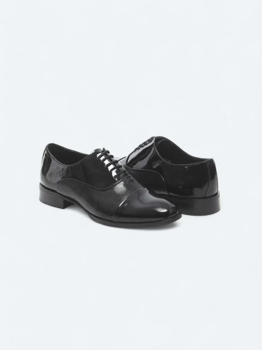 Black Patent Leather Classical Dress Shoes - 3