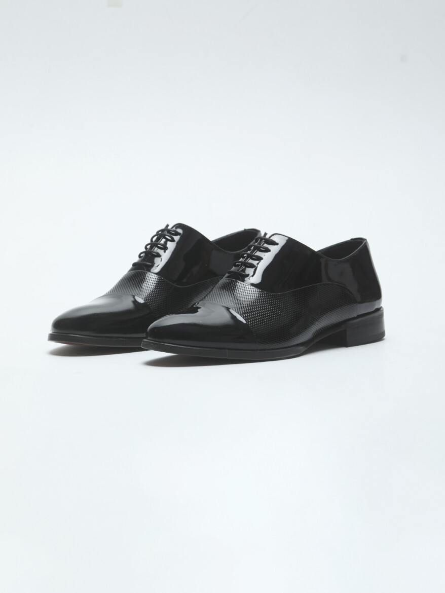 Black Patent Leather Classical Dress Shoes - 2