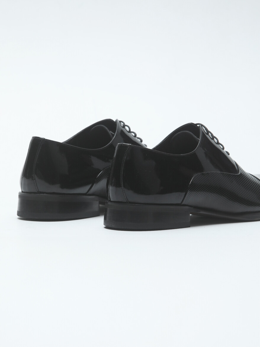 Black Patent Leather Classical Dress Shoes - 5