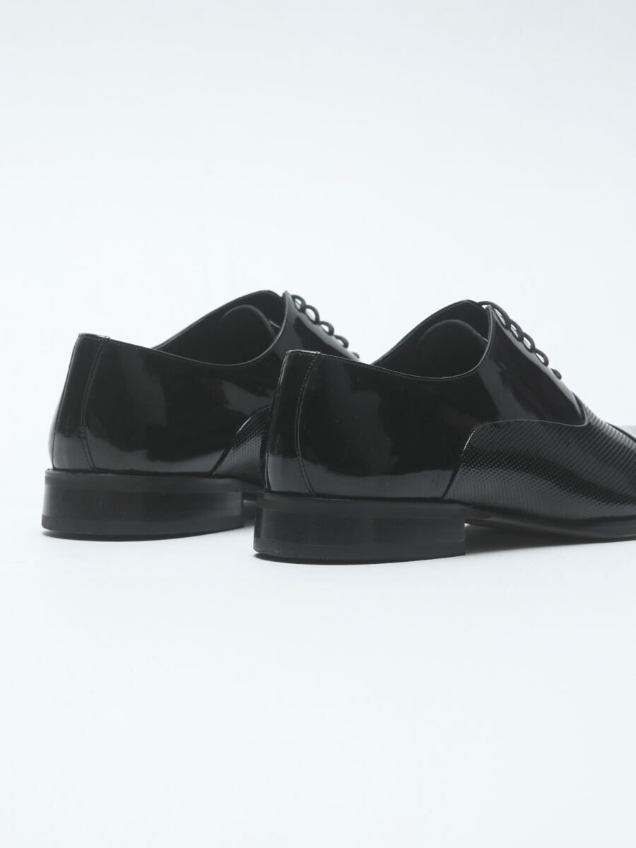 Black Patent Leather Classical Dress Shoes - 5