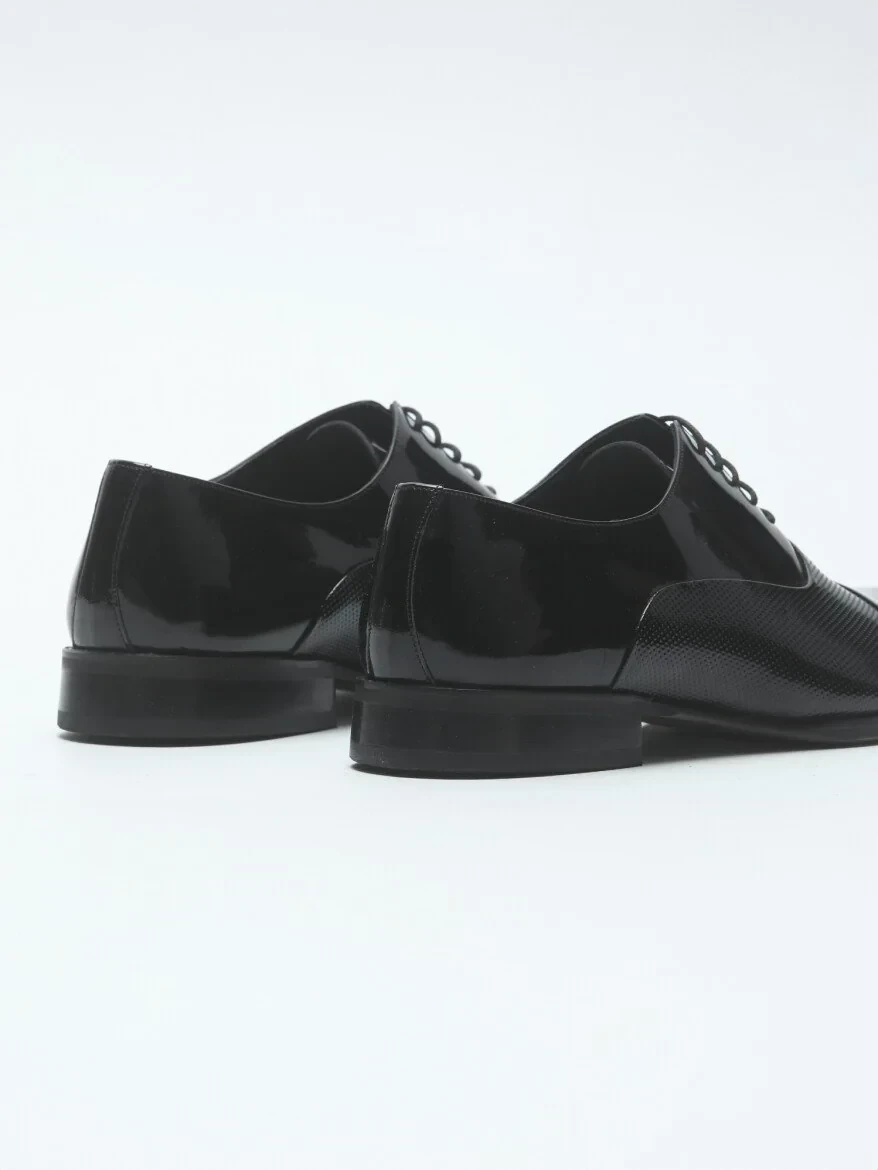 Black Patent Leather Classical Dress Shoes - 5