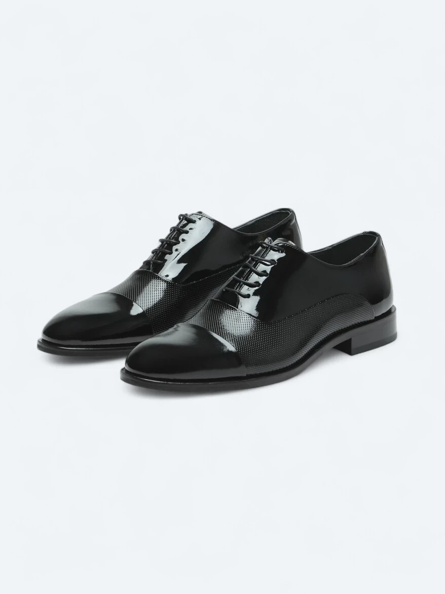 Black Patent Leather Classical Dress Shoes - 4