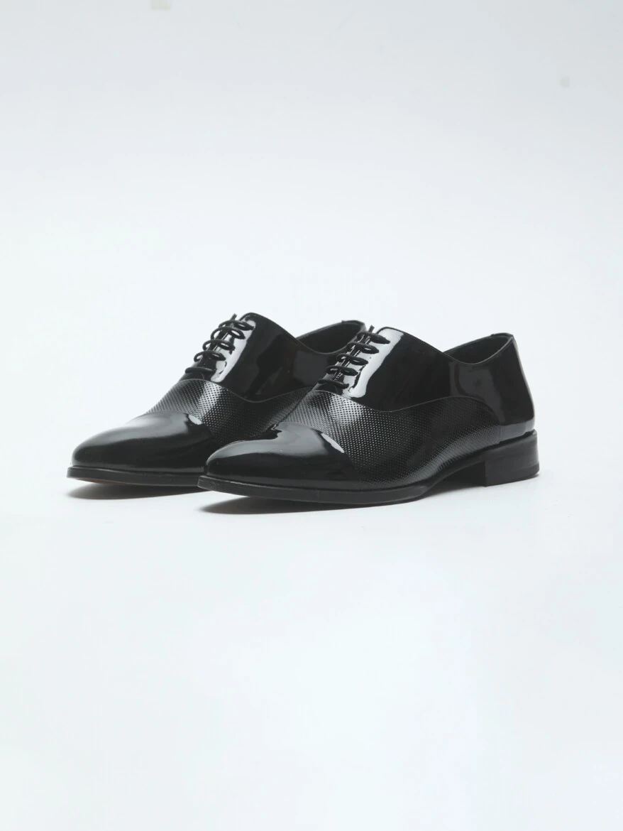Black Patent Leather Classical Dress Shoes - 3