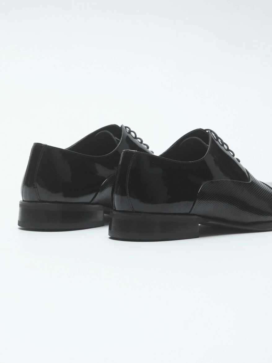 Black Patent Leather Classical Dress Shoes - 5