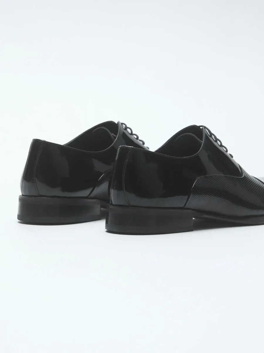 Black Patent Leather Classical Dress Shoes - 5
