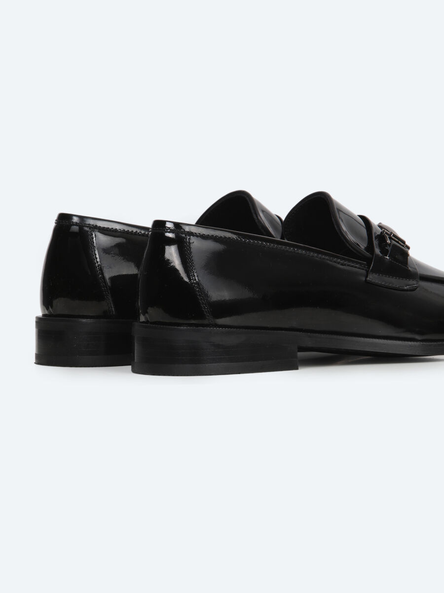 Black Patent Leather Classical Dress Shoes - 5