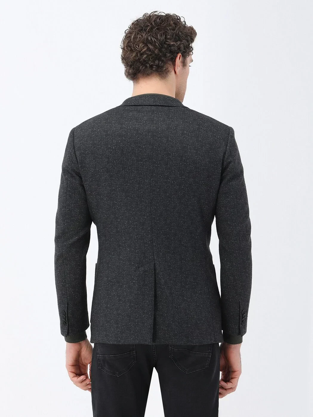 Black Patterned Modern Fit Jacket - 6