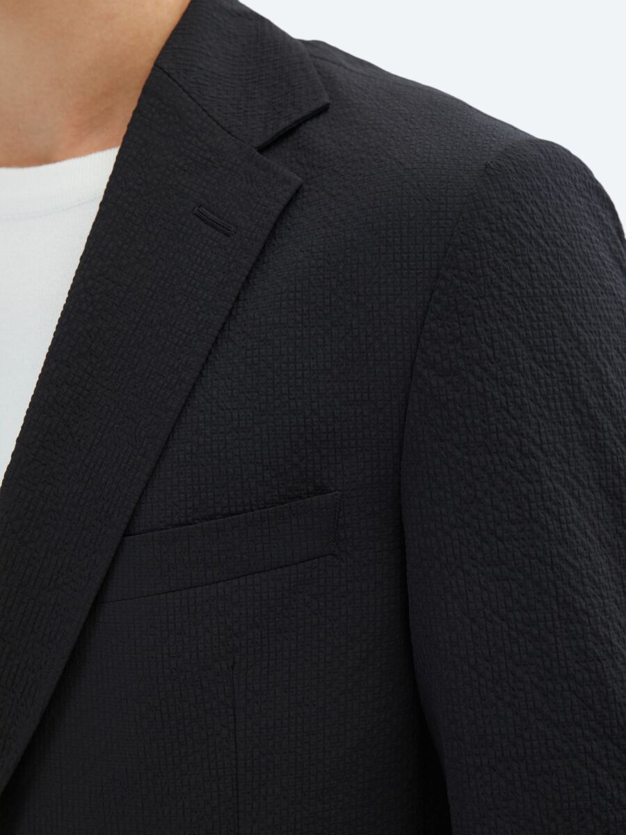 Black Patterned Modern Fit Suit - 4