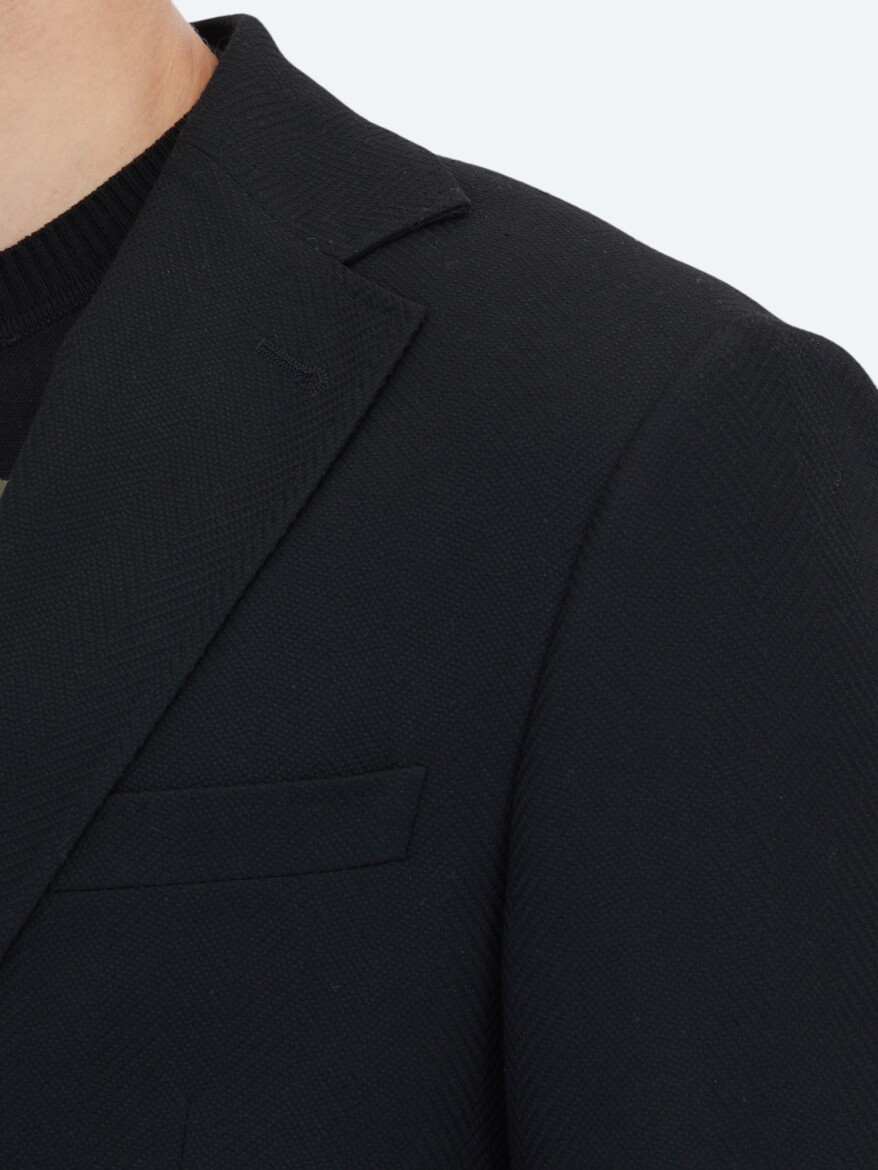 Black Patterned Jacket - 4