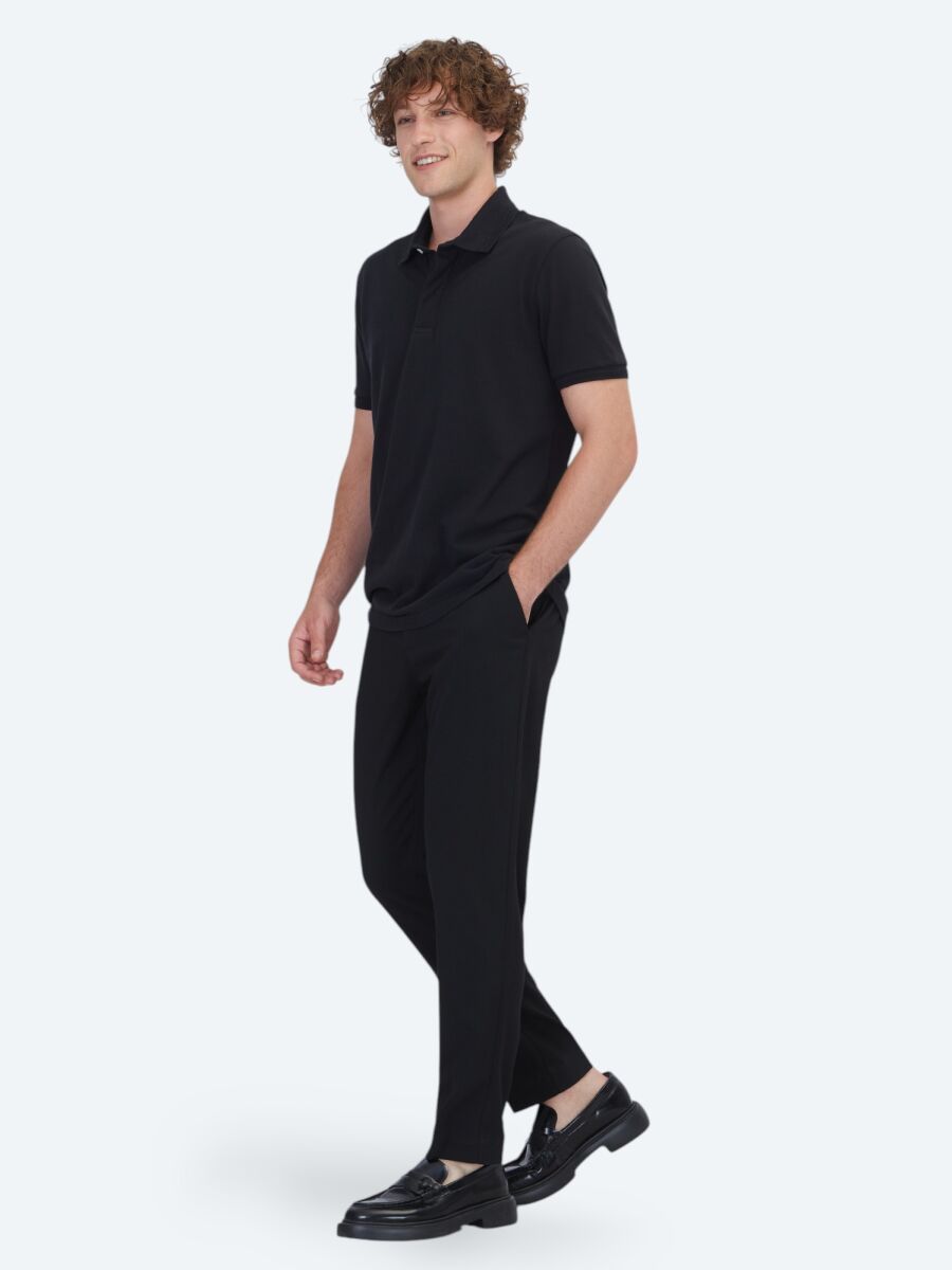 Black Plain 100% Cotton T-Shirt - 2