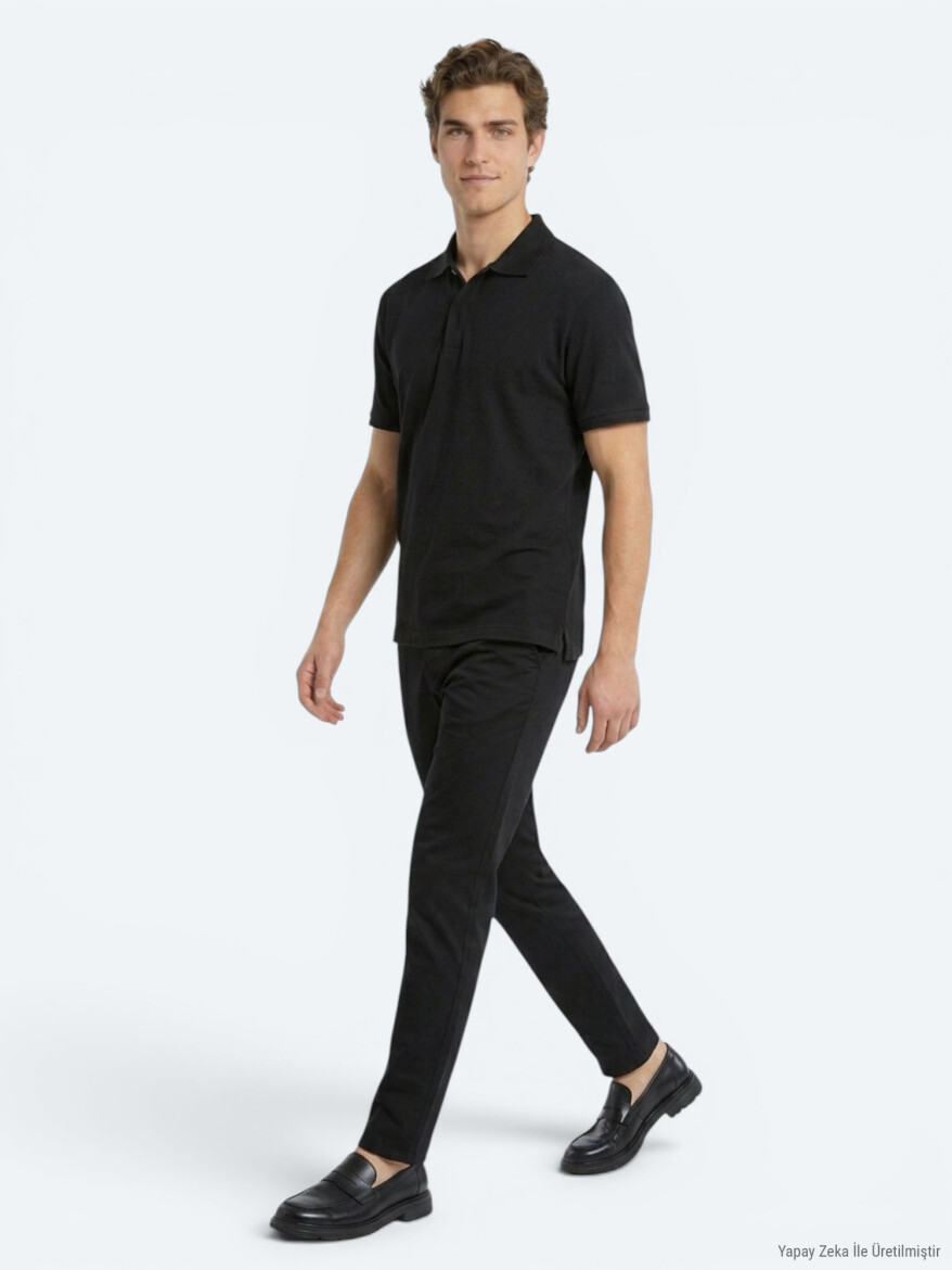 Black Plain 100% Cotton T-Shirt - 3