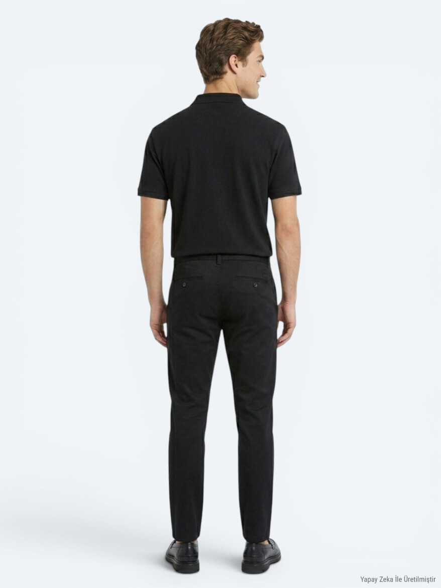 Black Plain 100% Cotton T-Shirt - 4
