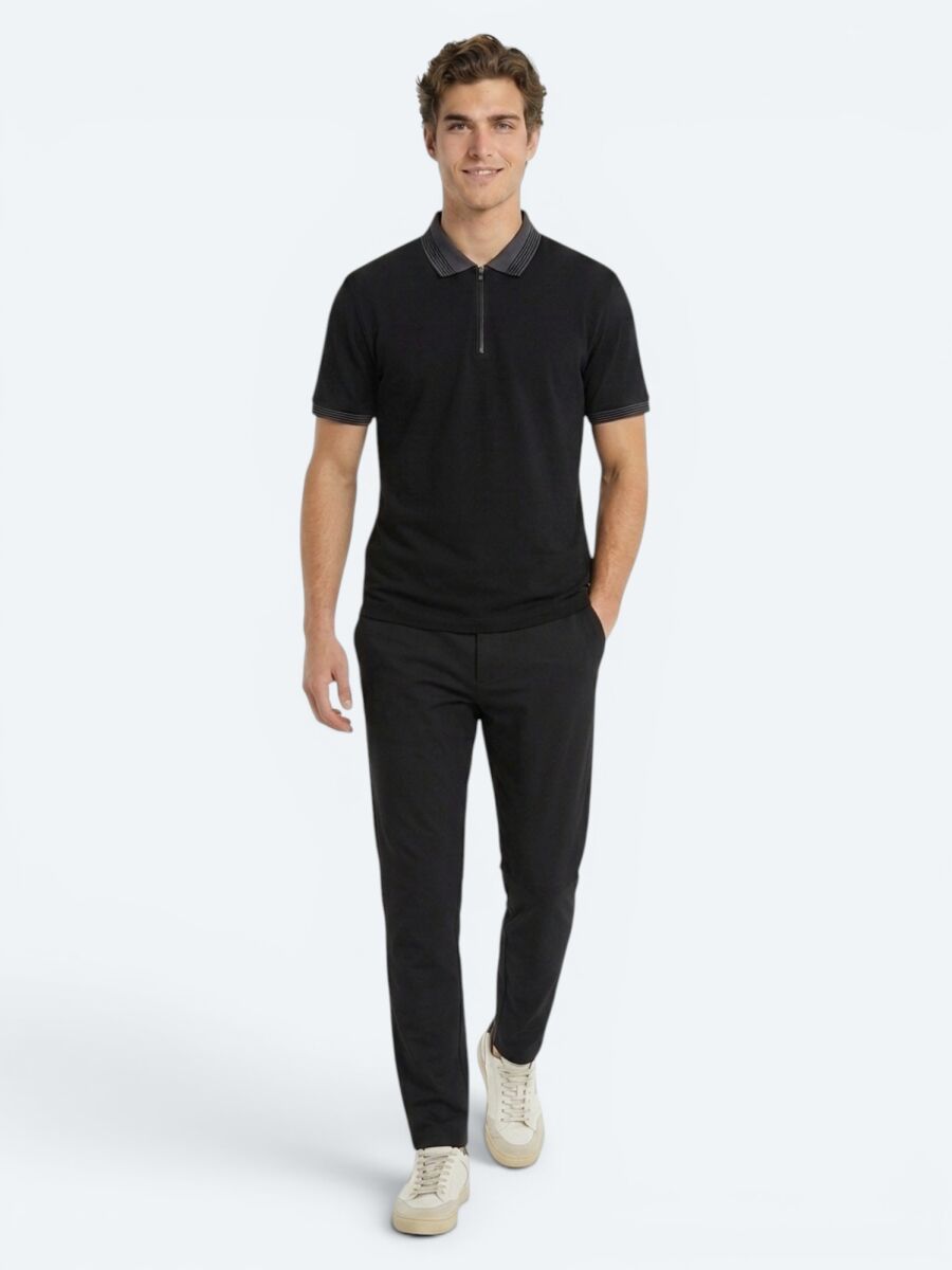 Black Plain 100% Cotton T-Shirt - 2