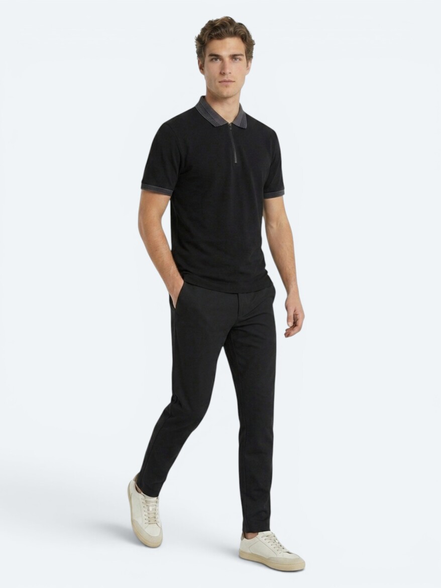 Black Plain 100% Cotton T-Shirt - 4