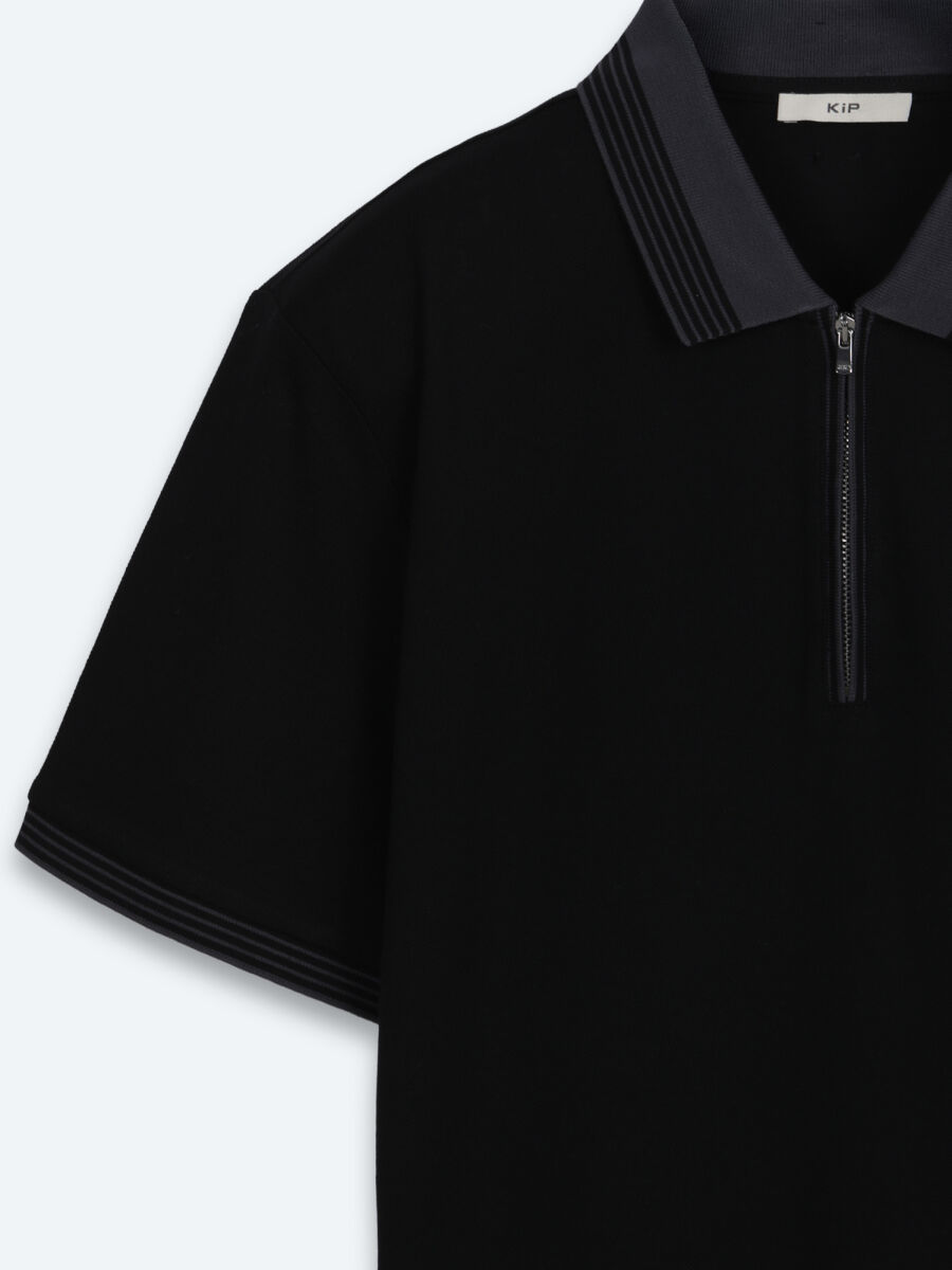 Black Plain 100% Cotton T-Shirt - 7