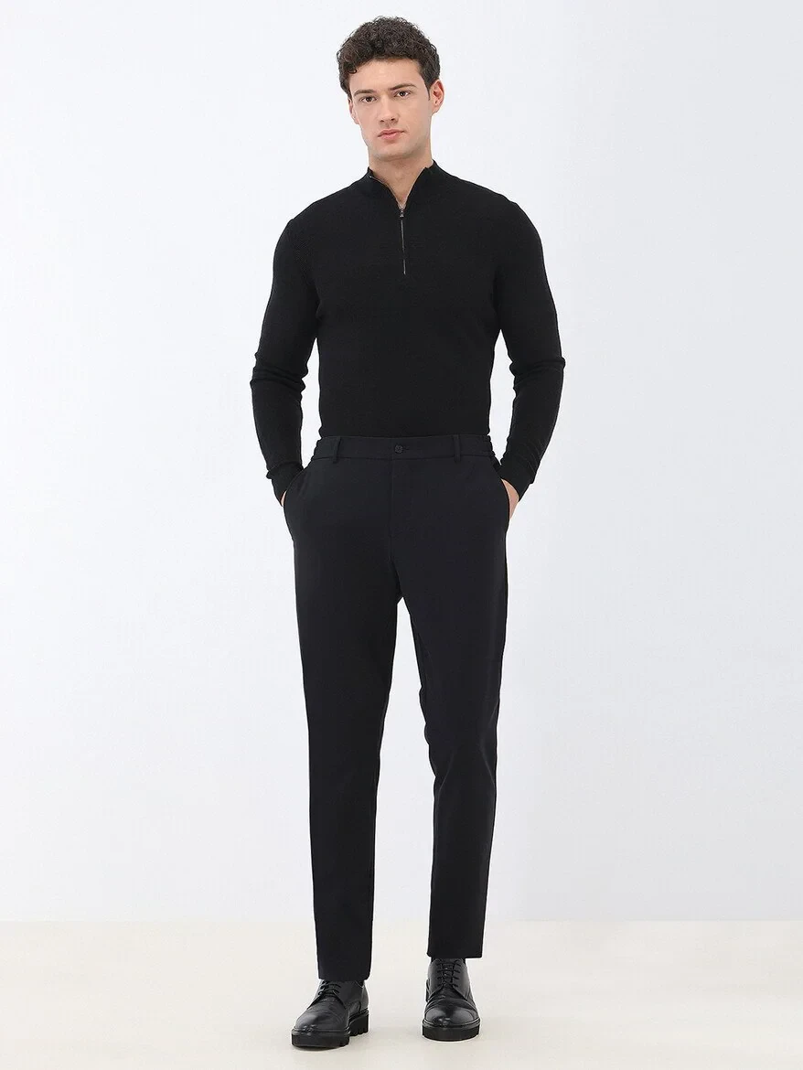 Black Plain Comfort Fit Suit - 5