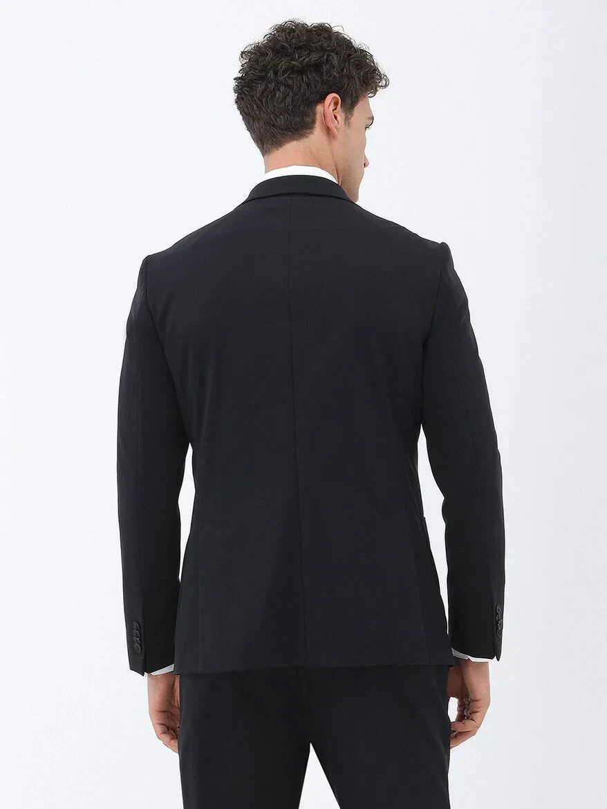 Black Plain Comfort Fit Suit - 10