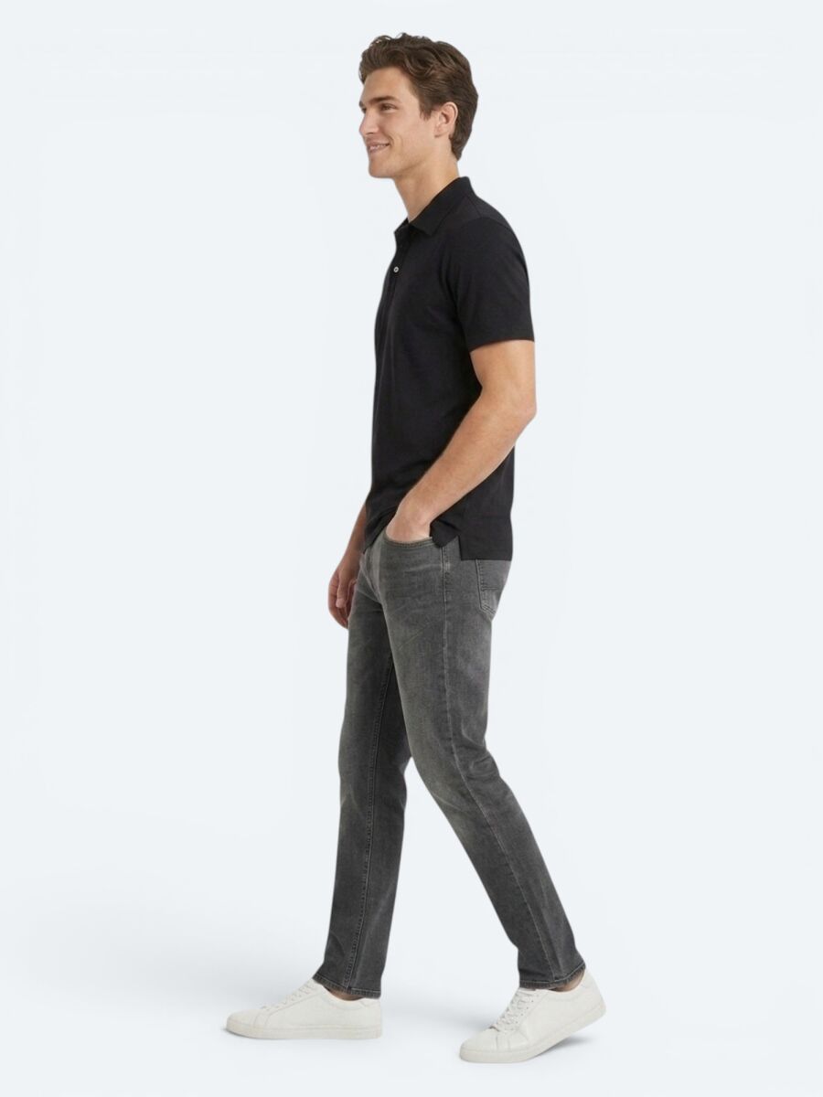 Black Plain Cotton Blended T-Shirt - 3