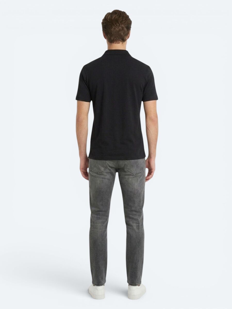 Black Plain Cotton Blended T-Shirt - 5