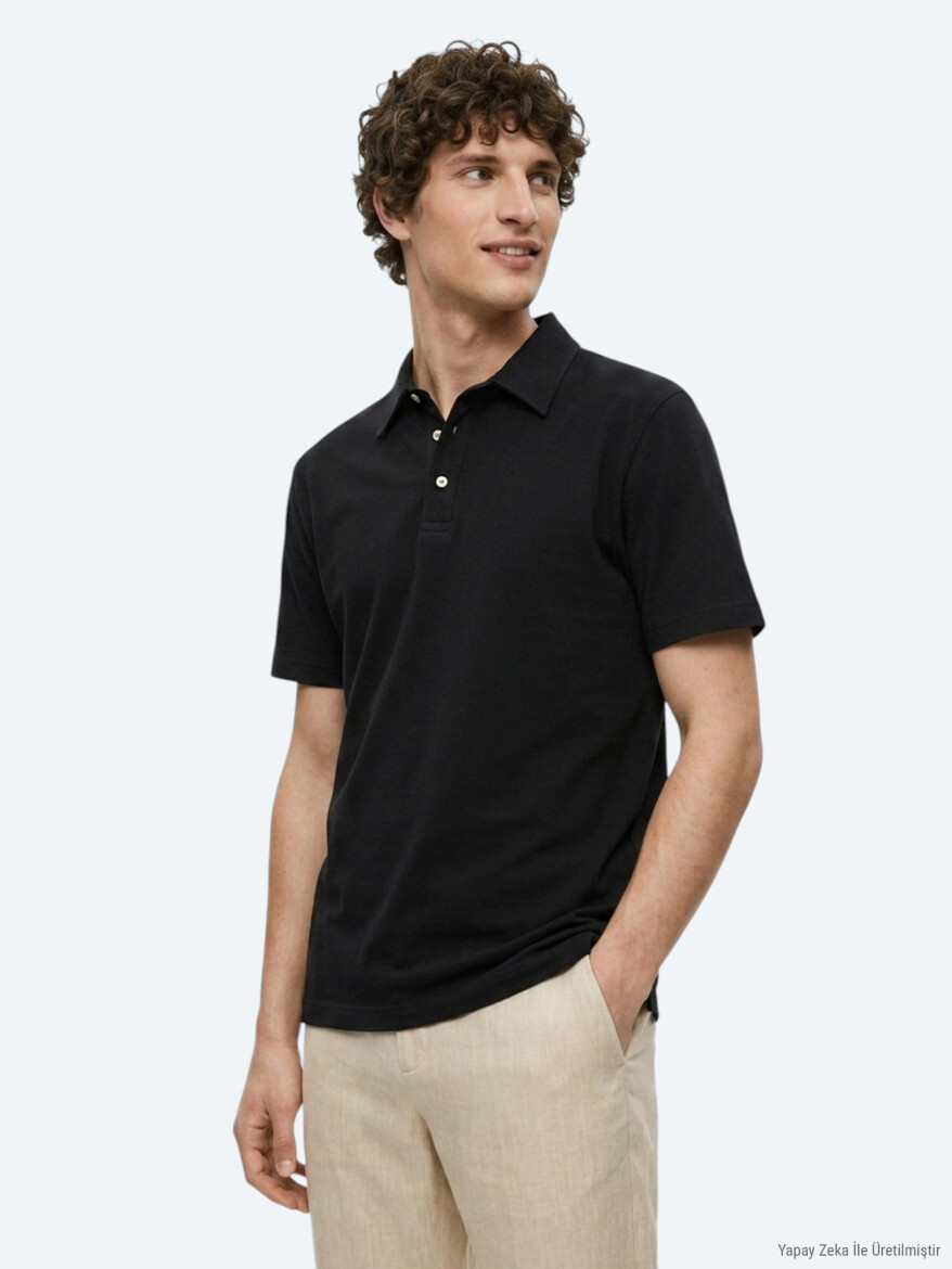 Black Plain Cotton Blended T-Shirt 