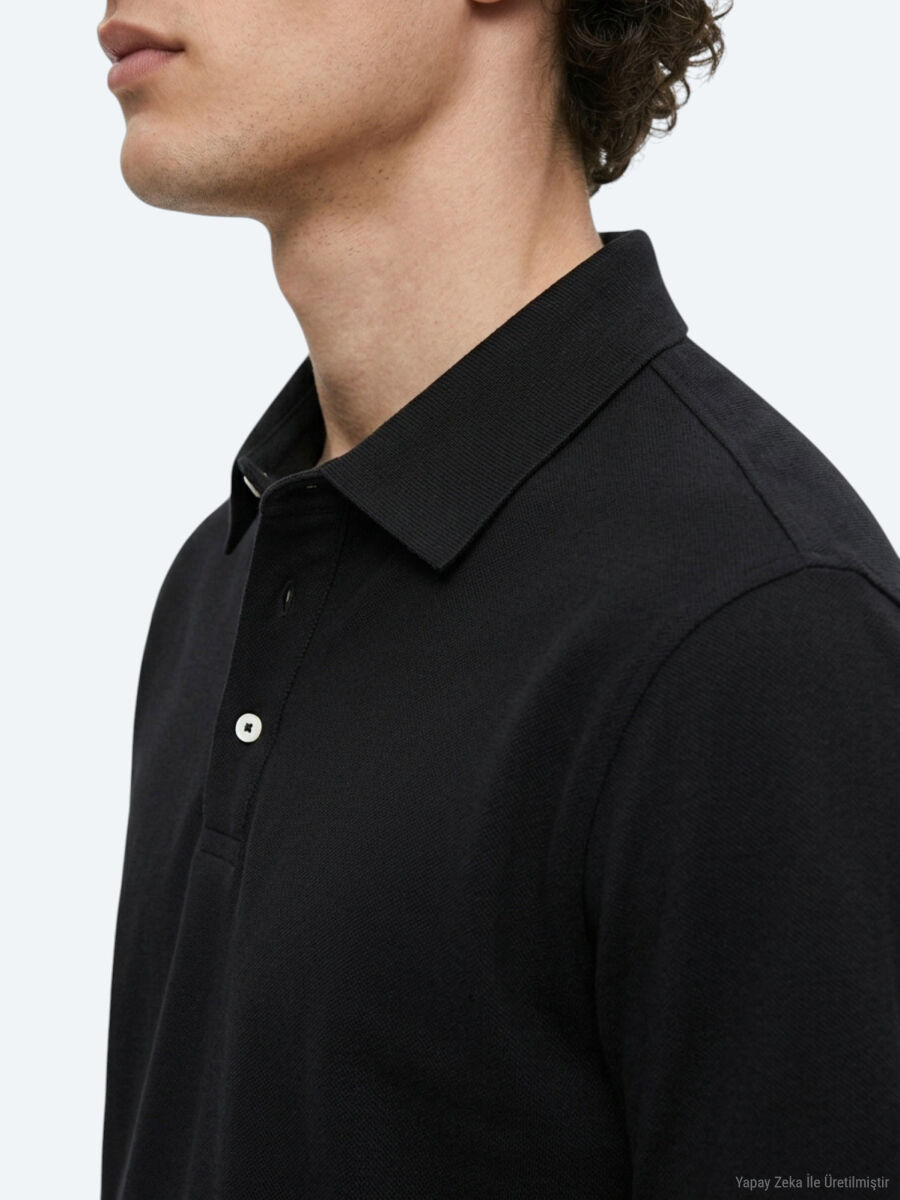 Black Plain Cotton Blended T-Shirt - 3