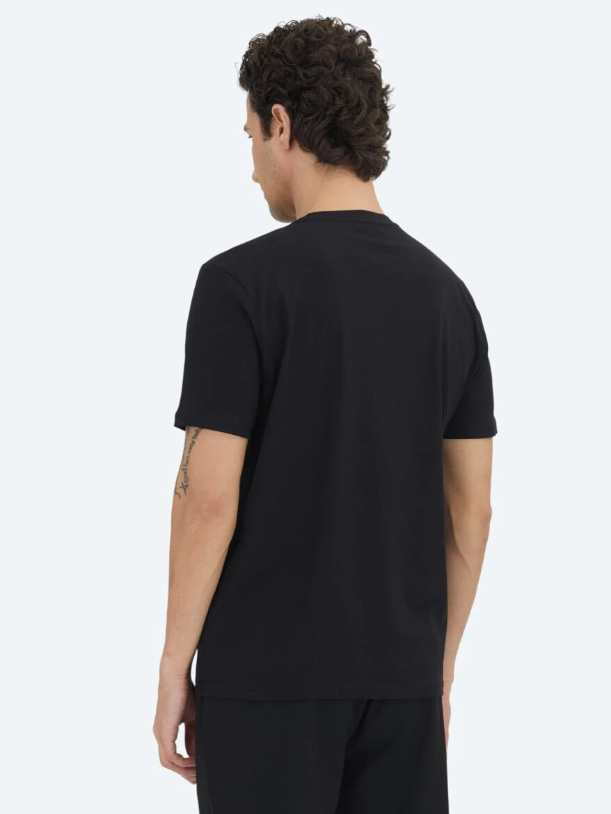 Black Plain Crew Neck 100% Cotton T-Shirt - 5