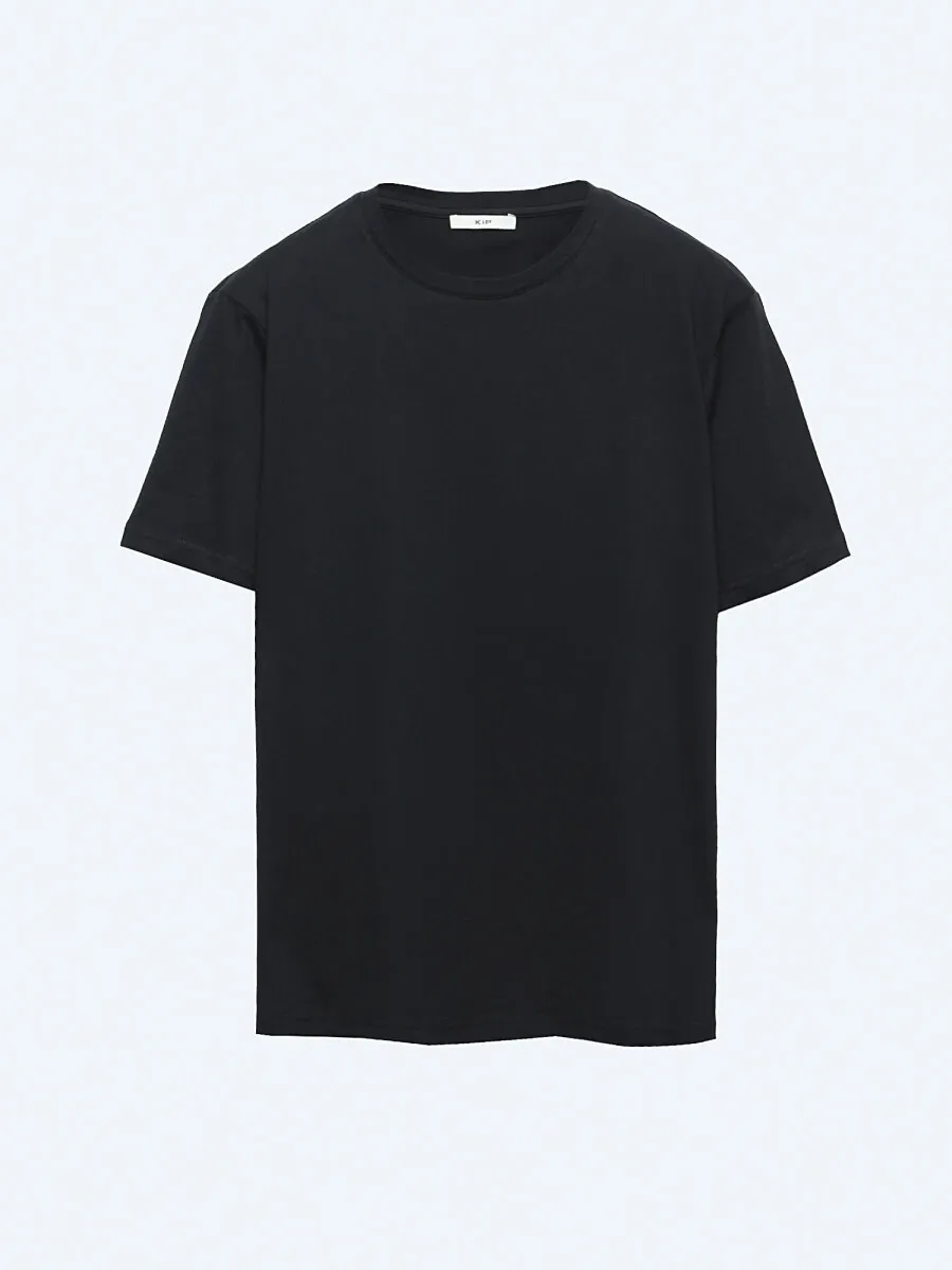 Black Plain Crew Neck 100% Cotton T-Shirt - 6