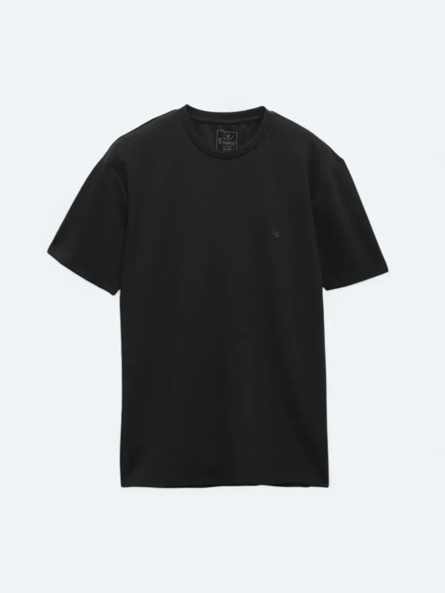 Black Plain Crew Neck T-Shirt - 6
