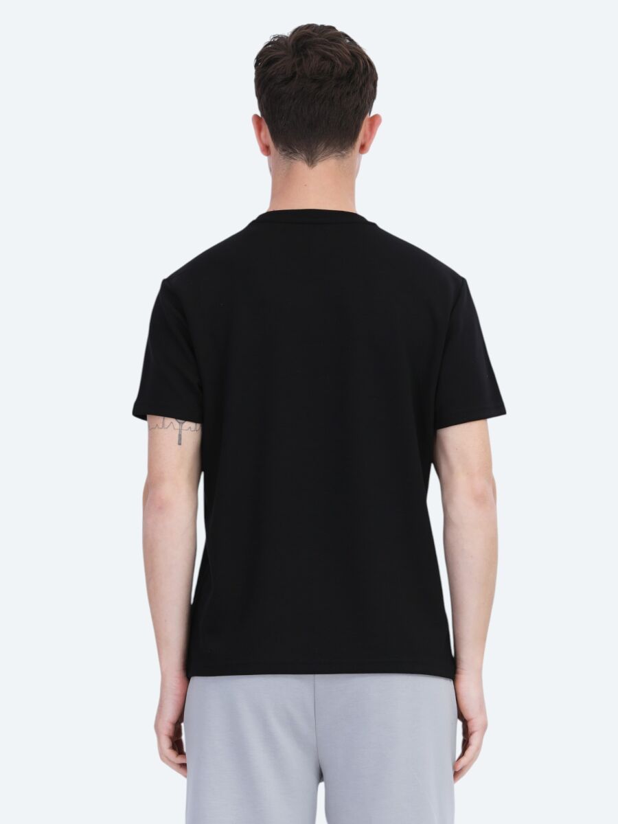 Black Plain Crew Neck T-Shirt - 6