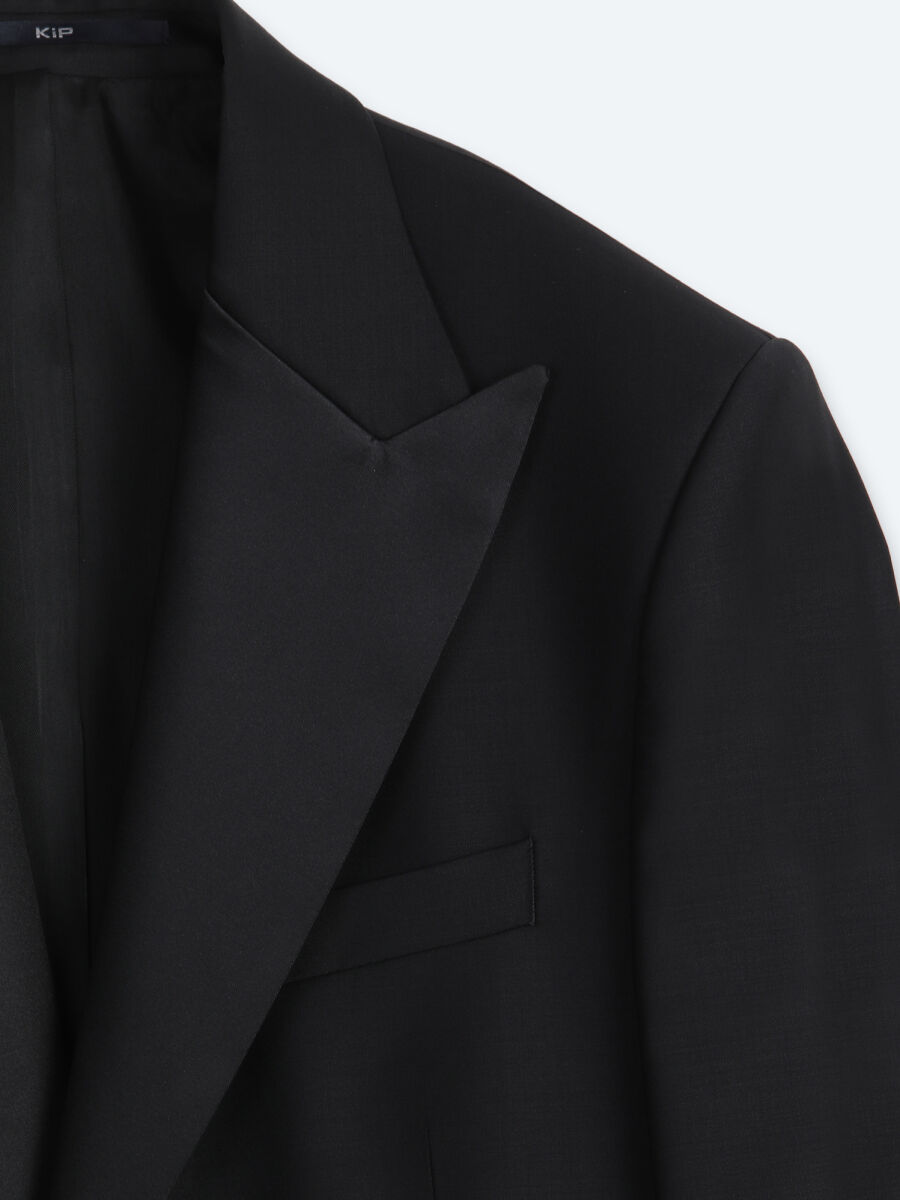 Black Plain Modern Fit Brass Tuxedo - 8